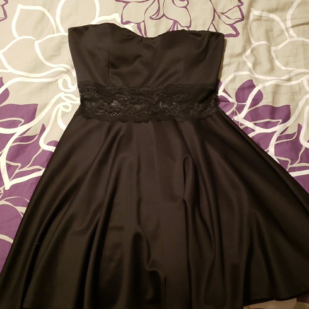 Strapless black dress
